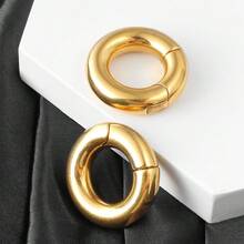 1件装不锈钢时尚圆形耳坠耳扩耳器耳钉耳扩扩器穿刺饰品女士耳环撑耳器新款 - 圓 - 查看 8