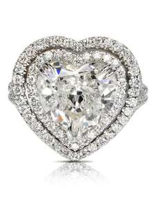 Micro-Inlaid Zirconia Heart Ring, Vintage Design With Full Diamonds - White - View 2