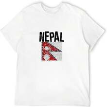 Camiseta con dise?o de bandera de Nepal, color blanco. - Blanco - Ver 2