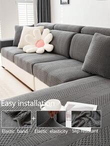 1 tấm bọc ghế sofa co giãn, chống trượt, phủ toàn bộ bề mặt, bọc đệm sofa đa năng dùng được cả bốn mùa, vải dày dặn, có thể giặt máy, chống bụi, thân thiện với thú cưng, phù hợp cho phòng ngủ, văn phòng, phòng khách, sofa hình chữ L và sofa 1/2/3/4 chỗ ngồi. - Màu xám đen - Xem 8