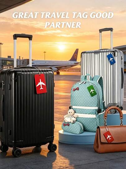 Bộ 5 thẻ hành lý bằng hợp kim nhôm cao cấp bền chắc, chất lượng hàng không, có khóa vòng thép an toàn và bề mặt mờ chống trầy xước, chống thấm nước, có thể tái sử dụng, có thể tùy chỉnh tên và ID, tiện lợi để gắn vào hành lý, ba lô, thích hợp cho kỳ nghỉ, công tác, du lịch biển, sân bay, món quà thời trang cho người thường xuyên đi du lịch, cả nam và nữ.