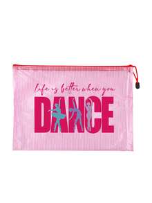 Multi-Color Waterproof Fashion Mesh Fabric Make Up Bag With Dance Theme Pattern. "Dance" And Creative Patterns Of Dancing Girls, Large Capacity Transparent Cosmetic Bag, Toiletry Bag With Nylon Zipper - Lightweight - Multicolor - View 17
