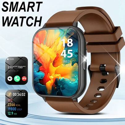 1 pieza Reloj inteligente de moda, diseñado para hombres y mujeres jóvenes y parejas. Admite llamadas inalámbricas, conteo de pasos, control de música y funciones de fitness, compatible con teléfonos Android/iOS, equipado con batería de 180mAh. Una opción de regalo ideal para Año Nuevo, San Valentín, Pascua y Navidad.