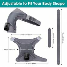 Hailicare 3 Vibration Modes 3-Level Heating Extra-Large Shoulder Brace 2500mAh 2 Extension Straps 4 Compression Straps Touchscreen Timer Universal Fit Christmas Practical Gift For Elders - Grey - View 9