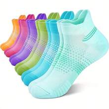 1 par de calcetines de compresión de corte bajo para mujeres - Diseño de talón y tobillo reforzados para absorción de impactos, adecuados para correr, senderismo, trotar, el ajuste de compresión promueve la circulación sanguínea, lavable a máquina - Multicolor - Ver 1