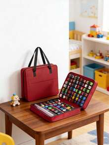 1pc 104 Capacity Portable Toy Car Storage Bag | Felt Organizer Bag Suitable For Transporting And Storing Toy Vehicles, Perfect For Nursery, Great Gift For Family And Friends - Multicolor - View 8