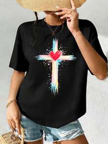 Dam-T-shirts - Svart - Visa 2