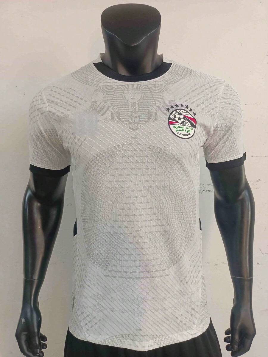 Egypt National Team White Pharaoh Graphic Soccer Jersey | Breathable Match Day Shirt Soccer - 預設 - 查看 1