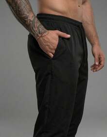 Calça Lisa com Elastano Masculina com Bolso Frontal, Confortável, Ajuste Perfeito e Estilo Casual para Dia a Dia - Preto - Visão 6