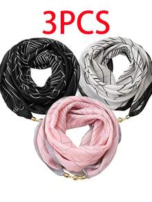 1 chiếc khăn quàng cổ tối giản và thời trang, được thiết kế với các đường kẻ hình học hoặc màu chuyển sắc nhẹ nhàng, kết hợp với khóa kim loại tinh tế tạo điểm nhấn. Vào mùa Thu/Đông, kiểu dáng đen trắng và xám toát lên vẻ cá tính, màu đen là lựa chọn cổ điển dễ phối đồ, còn màu hồng và xám thì mềm mại và ngọt ngào. Thích hợp cho đi làm, tụ họp thường ngày, chụp ảnh du lịch, đặc biệt phù hợp với những người làm việc văn phòng theo đuổi phong cách tối giản và giới trẻ. - Nhiều màu - Xem 12