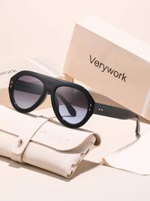 1 對 Verywork 經典幾何漸層鏡片眼鏡，優雅且精緻的品牌設計，適合女性，附收納盒和清潔布，適用於戶外活動、開車、釣魚、音樂節、熱帶海灘度假，時尚配件，理想禮物選擇 - 彩色 - 查看 15
