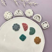 Auspicious Patterns Asymmetric Figure Shaped Vacation Style Clay Molds Clay Cutting Molds For Earring Jewelry Making Clay Tools - White - View 7