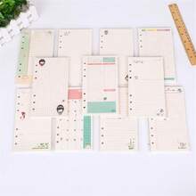 Cuaderno de hojas sueltas A5 A6 Kawaii, 45 hojas, recarga de papel, carpeta en espiral, índice, página interior, Agenda diaria, mensual y semanal - mensual - Ver 1