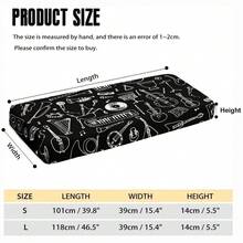1 pieza Cubierta decorativa plana 2D para teclado de piano, apta para teclados electrónicos de 61/88 teclas - Patrón de notas musicales | Cubierta protectora fácil de limpiar (Teclado no incluido) - Ver 17