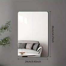 1pc, Modern Acrylic Mirror Wall Wall Decor Full Body Mirror ,Home Decor Living Room 2mm Thick, House Decor Frameless, Room Decor Plastic Wall Mount, Bathroom Vanity Mirror, Room Decoration Stuff Living Room Decor Bathroom Bedroom Decor - Silver - View 13