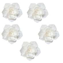 Bộ 5 bông hoa giấy nhân tạo kích thước 30cm và 25cm, trang trí tường 3D cho đám cưới, sinh nhật, tường cô dâu, tiệc sinh nhật, phông nền chụp ảnh, trang trí cổng vòm. - trắng - Xem 8