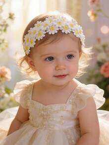 1pc Cute Sweet Daisy Floral Elastic Headband, Pastoral Style Baby Accessory - Multicolor - View 6