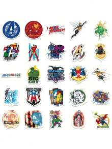 50 PIEZAS Pegatinas oficiales y auténticas con licencia de los Vengadores y Tony Stark, pegatinas de dibujos animados para botellas de agua, portátiles, parachoques, decoraciones - Unitalla - Ver 5