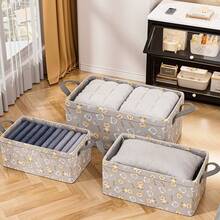 Cesta de almacenamiento de pañales para bebé, caja organizadora de armario de tela, contenedor de almacenamiento de ropa y pantalones, cesta de lavandería de tela reforzada para el hogar - Multicolor - Ver 9