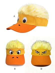 1pc Funny Duck Shaped Novelty Hat, Decorative Baseball Cap For Stage Performance, Party, Street Fashion, Cute Wig Hat - Yellow - View 8