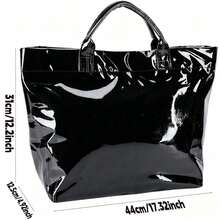 1pc Women' Elegant Lightweight Tote Bag - PVC-Fabric Handbag Suitable For Travel, Commuting, Parties, Hand Washable, Spacious Casual Purse For Clothing, Cosmetics Storage Gift For Family - Hồng - Xem 3