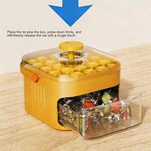 Compact Ice Trays For Freezer With Lid And Bin, 50 Grids Press-Type Mini Ice Maker With 2 Trays And Scoop, One-Click Demolding, Space-Saving Small Ice Bucket For RV, Office, Mini Fridge, Green - 白色 - 查看 3