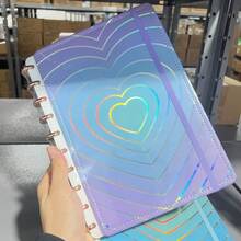 Large Heart-Shaped Smart Notebook, Hardcover, Disc-Bound, 10/11 B5/A4, 80 Sheets, LARGE - 長方形 - 查看 4