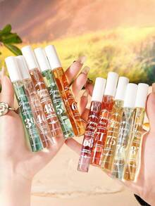 5 pièces Coffret cadeau de brume parfumée brésilienne, brume parfumée numérique de plage 10 ml. Comprend des parfums comme noix de coco, vanille, jasmin et pistache. Fraîcheur naturelle et longue durée. Rafraîchisseur d'air d'été. Conception portable convenant aux placards, salles de bains, voitures et voyages. Convient pour des occasions comme la Saint-Valentin, la Fête des mères, les mariages, etc. - Parfum numérique - Voir 4