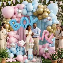 Gender Reveal Balloon Decorations - 82PCS Pink Blue Balloon Garland Kit, Backdrop For Baby Shower Party Decorations, Boy Or Girl Party Supplies Neutral Theme Complete Party Set Room Decor - 藍色和粉紅色 - 查看 3