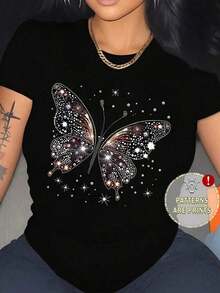 Camiseta de mujer para vacaciones, primavera y resort - Negro - Ver 4