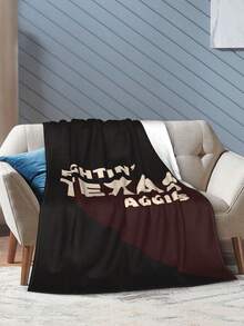 Texas A&M Merch Aggies Throw Blanket Warm Blankets Breathable Air Conditioner Blanket For Car Classic Outdoor Blankets For Picnic For All Season - Black - View 5