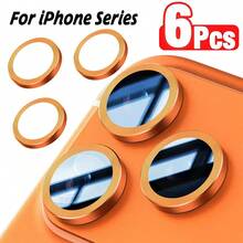 6入橘色相機鏡頭保護貼,適用於 Apple 17/16/15/14/13/12/11 Pro Max Pro Plus Mini 17E 17Air 系列,防刮 9H 鋼化玻璃全覆蓋 - 橘色 - 查看 23