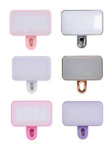 Baijun XU 1 pieza Luz Selfie LED, Luz de Clip Portátil Mini para Teléfono con 3 Modos de Iluminación, Adecuada para Maquillaje, Transmisión en Vivo, Videoconferencia, Luz de Clip Recargable para Teléfono/Cámara - oro rosa - Ver 3