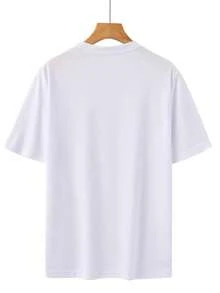 Men's Short-Sleeved T-Shirt With Print And Round Neck Design, Suitable For Everyday Wear In Spring And Summer. - White - View 2