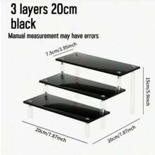 1pc Black Multi-Layer Acrylic Perfume Display Stand, Multi-Functional Storage Organizer Rack. Indoor Decoration, Cosmetics Storage. - Black - View 10