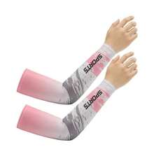 1 Pair Unisex Black Sunscreen Arm Sleeves, Breathable Quick-Dry Elastic Ice Silk Fabric, Suitable For Outdoor Sports, Driving, Travel In Spring And Summer - Multicolor - View 5