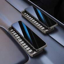 Placa de número de teléfono universal para salpicadero de coche, tarjeta de estacionamiento temporal - A - Ver 3