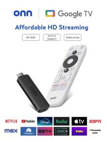 Onn Full HD Streaming Device, Google TV Fast Streaming, 8GB Storage, 1.5GB RAM Remote With Voice Control - 黑色 - 查看 2