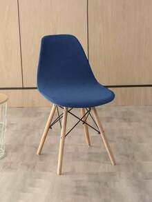 1pc/2pcs Solid Color Velvet Chair Cover, Stretch Slipcover, Nordic Style Vanity Stool, Dirt & Scratch Resistant, Home Decor, Solid Color Backrest Chair Cushion Cover, Suitable For Hotel, Home, Restaurant - Navy Blue - View 3
