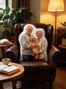 1pc Customized Family Photo Throw Pillow Personalized Plush Toy Soft Fluffy High Resilience Filling For Birthday Family Anniversary Home Decor Memorial Gift - Multicolor - View 6