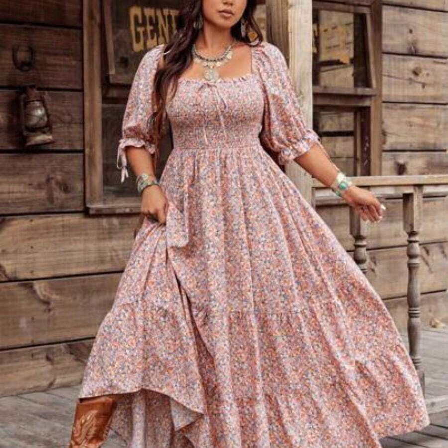 Women Long Dresses - 彩色 - 查看 1