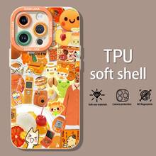 Artículos con temática de comida y personajes de estética naranjafunda de teléfono Fundas compatibles con ,Apple,VIVO,OPPO,,, y Honor.Fabricadas en silicona TPU,ofrecen protección contra golpes y caídas. - Blanco - Ver 3
