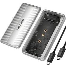 40Gbps USB4 NVMe SSD Enclosure,PCIe M.2 B+ Key For 2230/2242/2260/2280,Tool-Free External Case With Cooling Fan,Plug And Play For PC Laptop - Silver - View 3