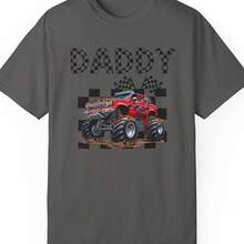 Monster Truck Dad Shirt, Dad Monster Truck Shirt, Truck Jam Family Birthday Party Shirt, Boy Birthda - Black - View 1