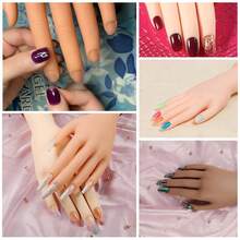 Bendable Nail Practice Hand With Mounting Bracket For Nail Art Training Realistic Fake Hand Model For Home DIY Use - Bendable Nail Art Practice Hand Model - View 8