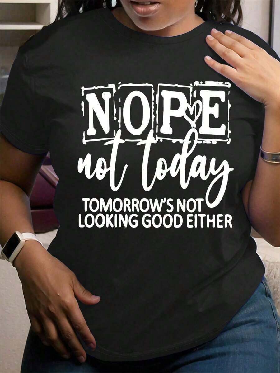 1 Piece Of Women's Casual Short-Sleeved Crew Neck T-Shirt With Creative Prints Of Motivational Phrases, Letters, And Hearts. 180g 100% Cotton, Designs Are Fully Printed. Unisex. - 黑色 - 查看 1