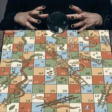 Snakes And Ladders Game Mat, Colorful Bohemian Style Polyester Material Game Pad, Washable Tablecloth, Suitable For Family Game Nights, Parties, Home Decor, Reusable, Multiple Sizes Available - AKUAN - View 5