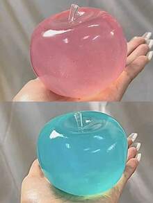 Crystal Apple, Soft Color, Thin Skin And Soft Texture, Can Be Used As A Squeeze Stress Ball Or Tactile Sensory Apple. Perfect For Placing On An Office Desk, It's A Great Office Stress Relief Gift., Aesthetic - Apple - View 4