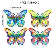 Large Colorful Metal Butterfly Decoration, Outdoor Garden Wall Decoration Metal Butterfly Statue Wall Decoration, Suitable For Walls, Patios,Home, Terraces, Easy To Hang On Lawns And Fences, Ideal Gift For Family And Friends. - Butterfly Decorations - View 13