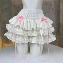Mini Faldas para Mujer dulce lindo Jupe moda verano japonés 2025 Faldas Mujer De Moda arco lunares volantes Y2k Falda - 3437 - Ver 2